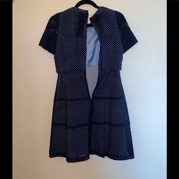 Line - Korean Women’s Navy Blue Eyelet Dress (Size: 66 Korean about US Size: 6) - Picture 10 of 16